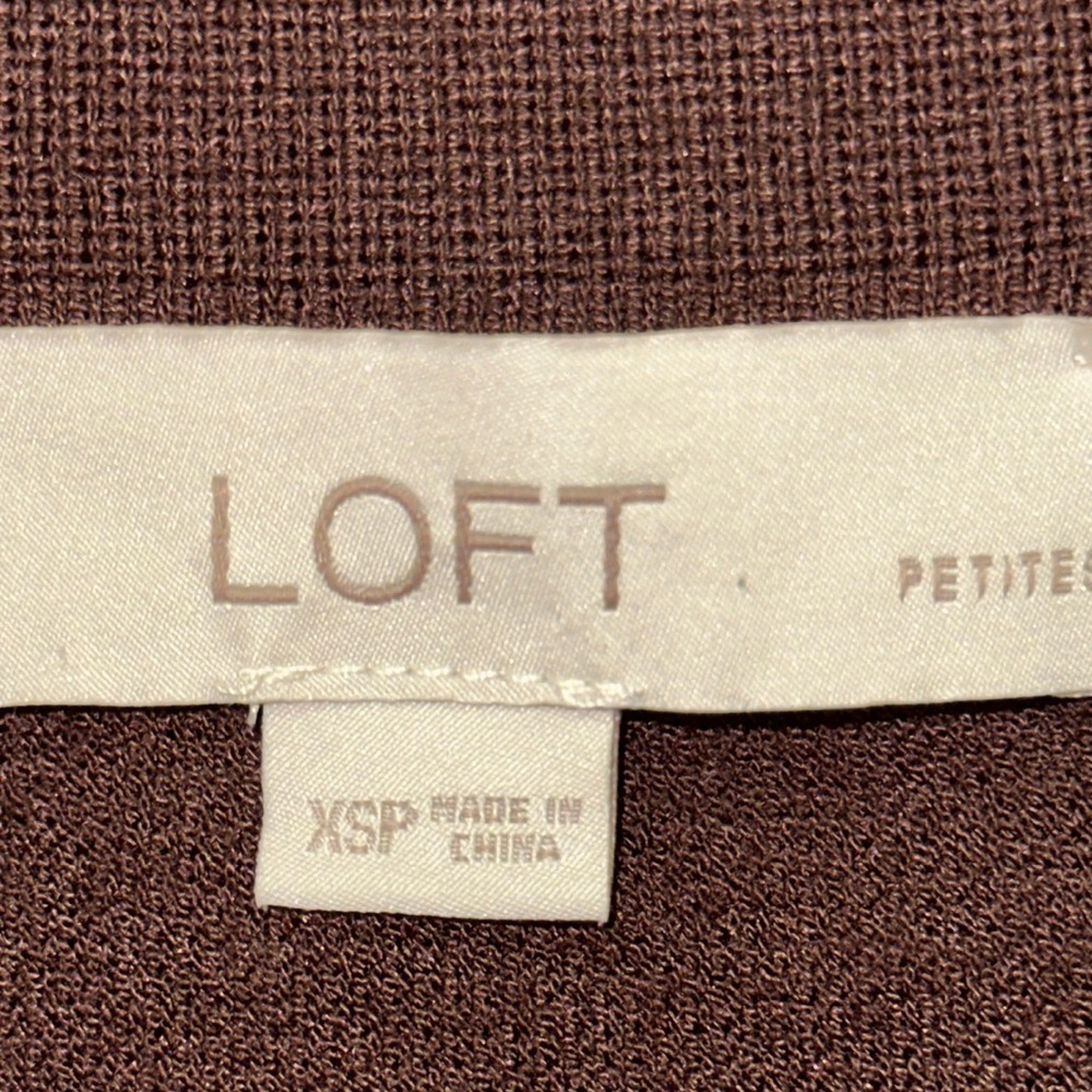 LOFT Brown Petite Collared Split Neck Polo Collar Bodycon Dress XSP EUC - Picture 9 of 10